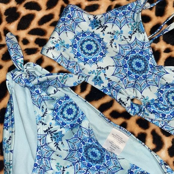•WONDER NATION• blue paisley print bikini size 14-16 - Picture 5 of 5